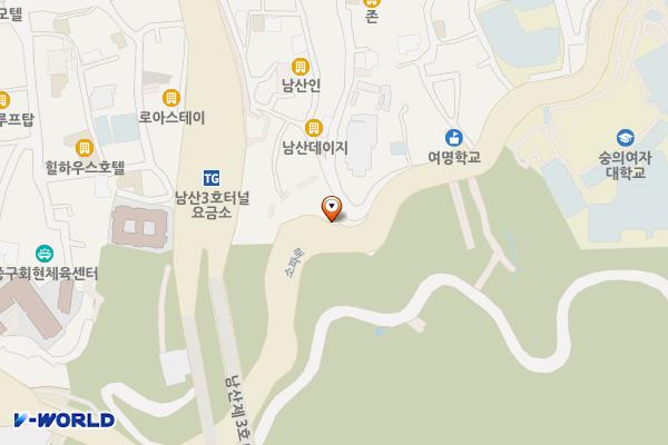 남산케이블카 위치 지도 — 서울특별시 중구 회현동1가 산 1-19