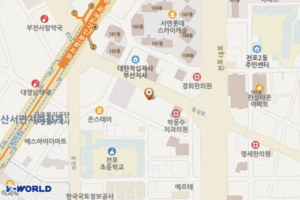 (전주거치형)범5-2구역 위치 지도 — 부산광역시 동구 충장대로289번길 23