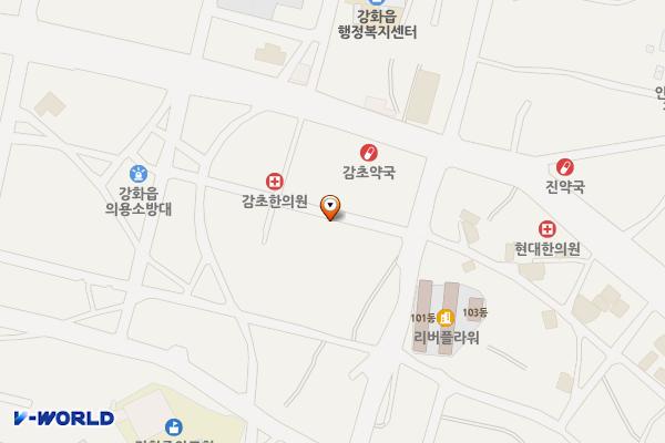 신문리 공영주차장 위치 지도 — 인천광역시 강화군 강화읍 신문리 596