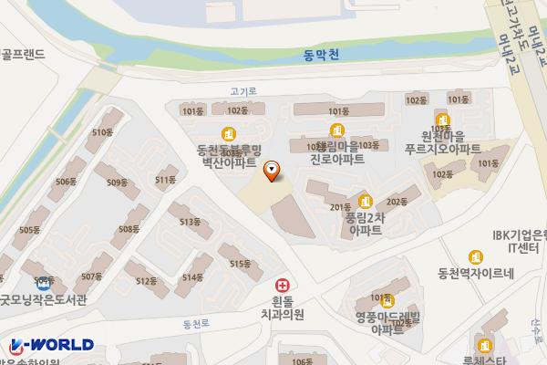동천동 위치 지도 — 경기도 용인시 수지구 신수로783번길 40