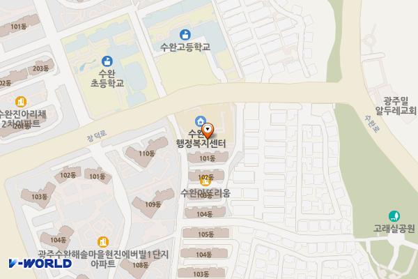 수완동 행정복지센터 옆 위치 지도 — 전남광주통합특별시 광산구 수완동 937-1