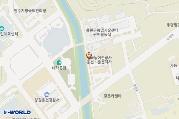 농어촌공사 홍천·춘천지사 위치 지도 — 강원특별자치도 홍천군 홍천읍 홍천로 671