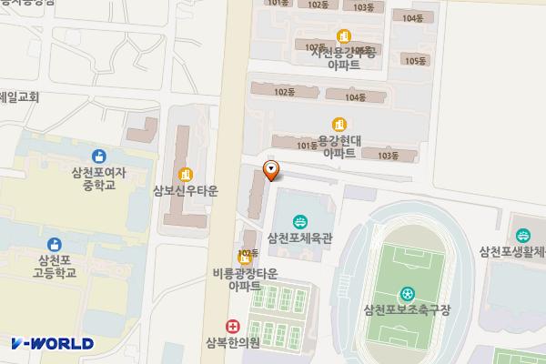 삼천포체육관 주차장 위치 지도 — 경상남도 사천시 주공로 32-1