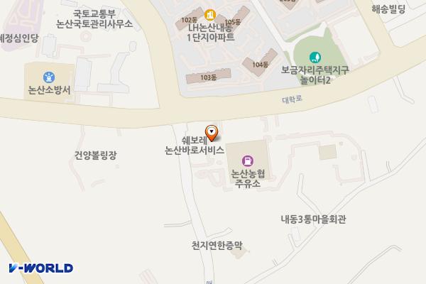 논산 농협하나로마트 위치 지도 — 충청남도 논산시 대학로 48