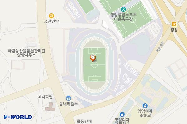 영암공설운동장 위치 지도 — 전남광주통합특별시 영암군 영암읍 여운재로 21