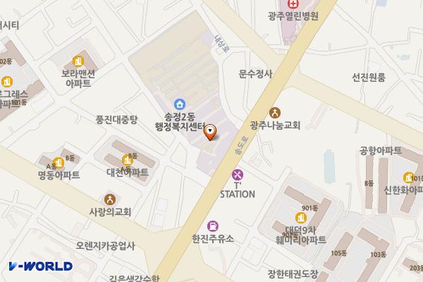 송정5일시장 공영주차장 위치 지도 — 전남광주통합특별시 광산구 광산로30번길 80