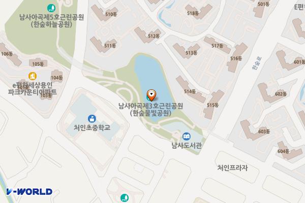남사도서관 위치 지도 — 경기도 용인시 처인구 남사읍 한숲로 61