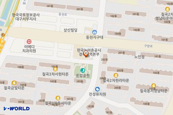 한국농어촌공사 경북지역본부 주차장 위치 지도 — 대구광역시 북구 구암로 158