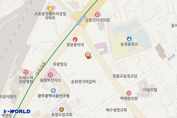 송정매일시장 상가주차타워 위치 지도 — 전남광주통합특별시 광산구 내상로 10
