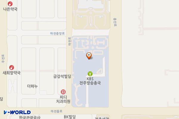 KBS전주총국 위치 지도 — 전북특별자치도 전주시 완산구 마전중앙로 30