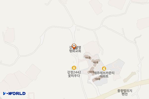 강정생명평화교회 위치 지도 — 제주특별자치도 서귀포시 선반로65번길 61