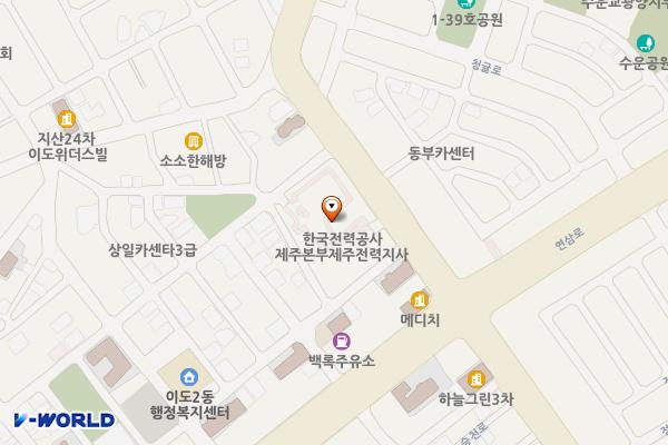 제주전력지사(공용) 위치 지도 — 제주특별자치도 제주시 가령로 68