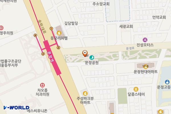 문정근린공원 공영주차장 위치 지도 — 서울특별시 송파구 문정로 지하 12