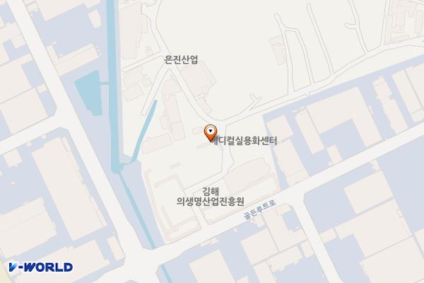 김해산업진흥의생명융합재단 위치 지도 — 경상남도 김해시 골든루트로 80-59