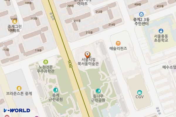 북서울시립미술관 위치 지도 — 서울특별시 노원구 동일로 1238