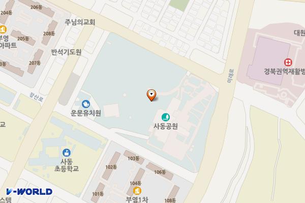 경산 시립박물관 정문 고객 주차장 위치 지도 — 경상북도 경산시 박물관로 46