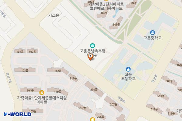 고운동 복합커뮤니티센터(남측) 위치 지도 — 세종특별자치시 마음로 64