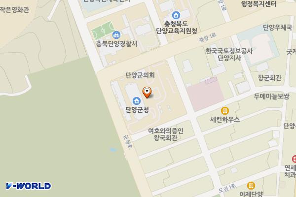 단양군청 위치 지도 — 충청북도 단양군 단양읍 중앙1로 10