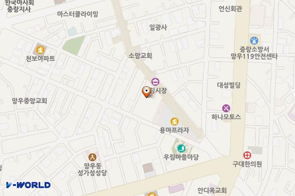 우림골목시장 주차장 위치 지도 — 서울특별시 중랑구 망우로62길 52-4