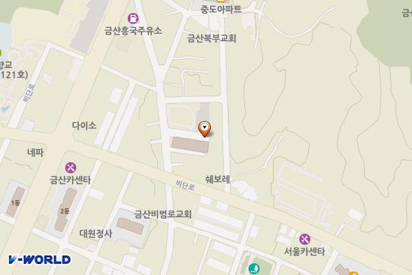 금산군 치매안심센터 위치 지도 — 충청남도 금산군 금산읍 비범1길 5