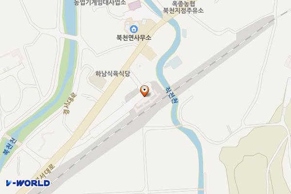 하동레일바이크 주차장 위치 지도 — 경상남도 하동군 북천면 경서대로 2446-6