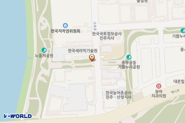 한국세라믹기술원 세라믹섬유융복합센터 위치 지도 — 경상남도 진주시 소호로 109