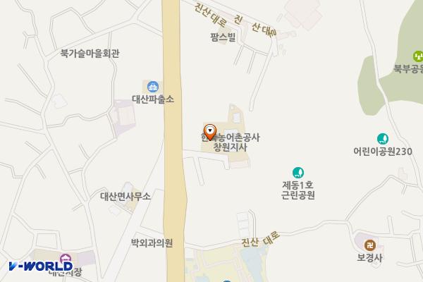 한국농어촌공사 창원지사 위치 지도 — 경상남도 창원시 의창구 대산면 진산대로 406-7