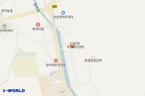 정미면주민자치센터 주차장 위치 지도 — 충청남도 당진시 정미면 모색골길 60-30