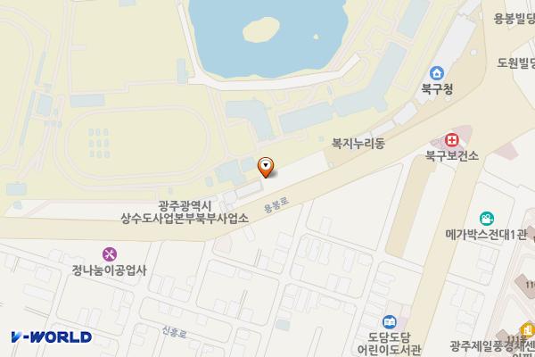 북구청 민원인주차장 위치 지도 — 전남광주통합특별시 북구 용봉로 45