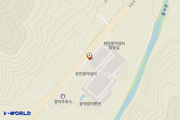 천안 광덕산 광덕쉼터 위치 지도 — 충청남도 천안시 동남구 광덕면 광풍로 264