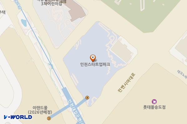 인천테크노파크 투모로우시티 위치 지도 — 인천광역시 연수구 컨벤시아대로 204