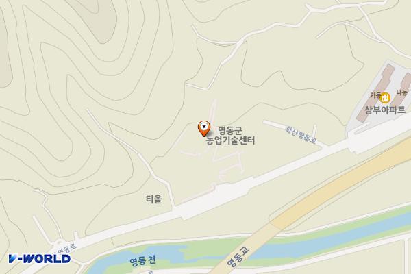 영동군 농업기술센터 위치 지도 — 충청북도 영동군 영동읍 학산영동로 1065