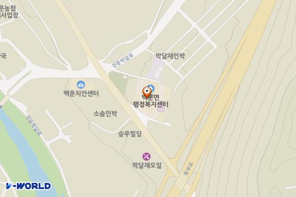 백운면 행정복지센터 위치 지도 — 충청북도 제천시 백운면 애련로 13