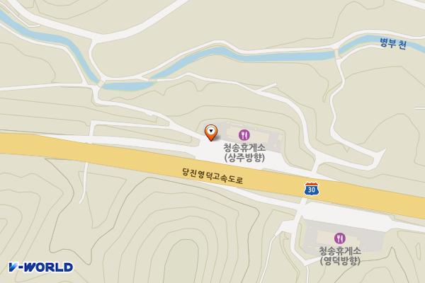 (고속도로)청송휴게소 청주방면 위치 지도 — 경상북도 청송군 파천면 중평병부길 203-92