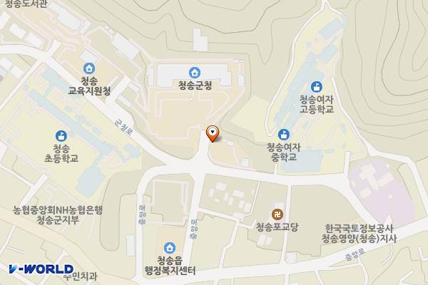청송군청 주차장 위치 지도 — 경상북도 청송군 청송읍 군청로 51