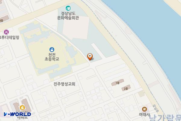경남문화예술회관 주차장 위치 지도 — 경상남도 진주시 강남로 215