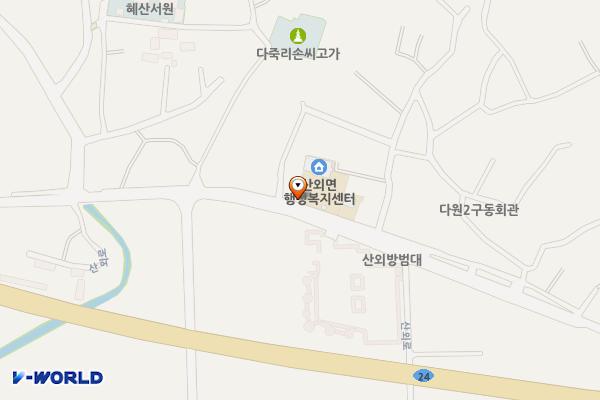 산외면 행정복지센터 위치 지도 — 경상남도 밀양시 산외면 산외로 427