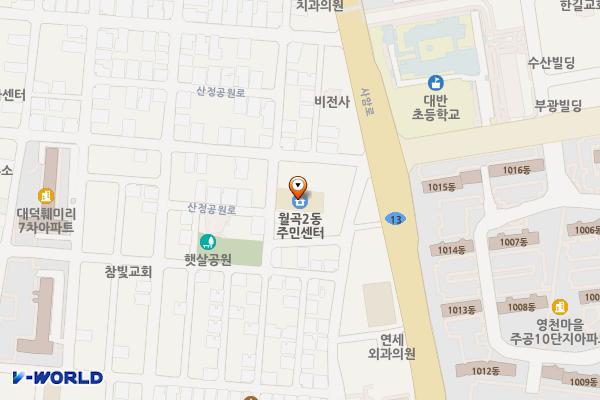 월곡2동 행정복지센터 위치 지도 — 전남광주통합특별시 광산구 산정공원로72번길 21-12