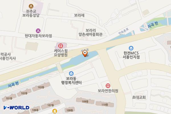 지곡천 보라동 공영(1) 위치 지도 — 경기도 용인시 기흥구 보라동 409-13