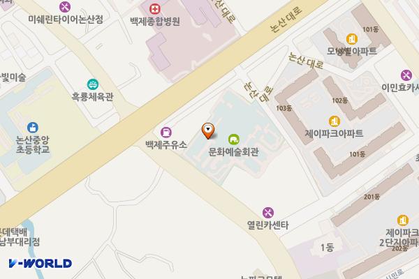 논산시 문화예술회관 위치 지도 — 충청남도 논산시 시민로 270