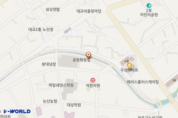 화지시장 위치 지도 — 충청남도 논산시 중앙로500번길 31-2