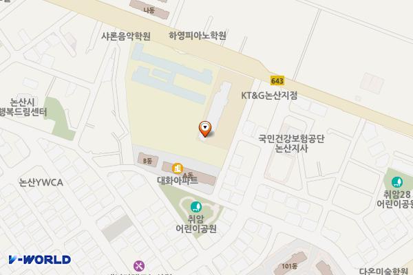 논산계룡교육지원청 위치 지도 — 충청남도 논산시 관촉로 253