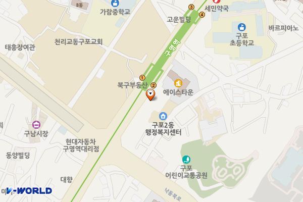 구포2동 공영주차장 위치 지도 — 부산광역시 북구 낙동북로681번길 23