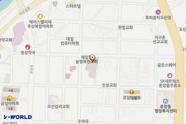 오색시장 제2공영주차장 위치 지도 — 경기도 오산시 오산로300번길 22