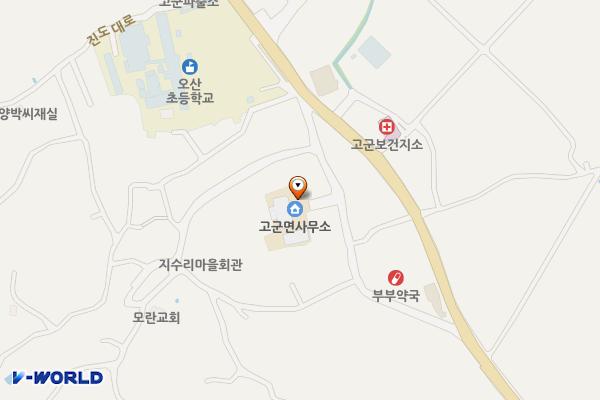 고군면사무소 위치 지도 — 전남광주통합특별시 진도군 고군면 지수길 44-6