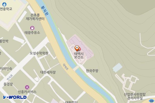 태백시보건소 위치 지도 — 강원특별자치도 태백시 태백로 905