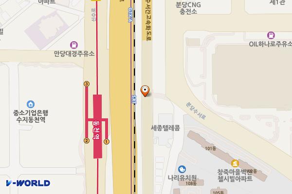 죽전공영 위치 지도 — 경기도 용인시 수지구 동천동 232, 죽전동 1124-1