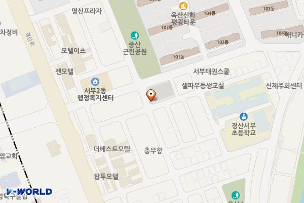 옥산2지구 지상공영주차장 위치 지도 — 경상북도 경산시 경산로42길 17