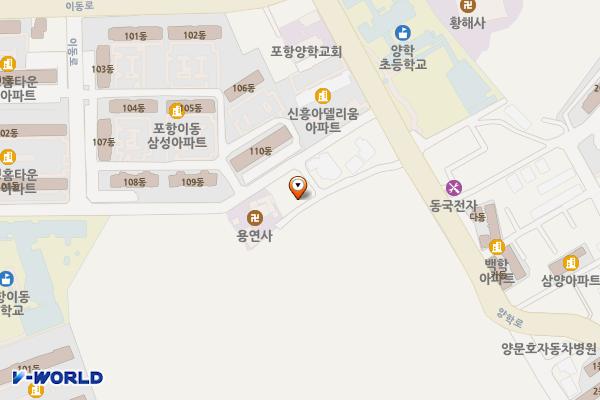 양학동민복지회관 위치 지도 — 경상북도 포항시 북구 양학로107번길 12
