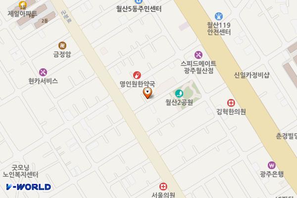 월산5동 공영주차장 위치 지도 — 전남광주통합특별시 남구 월산동 1033-41